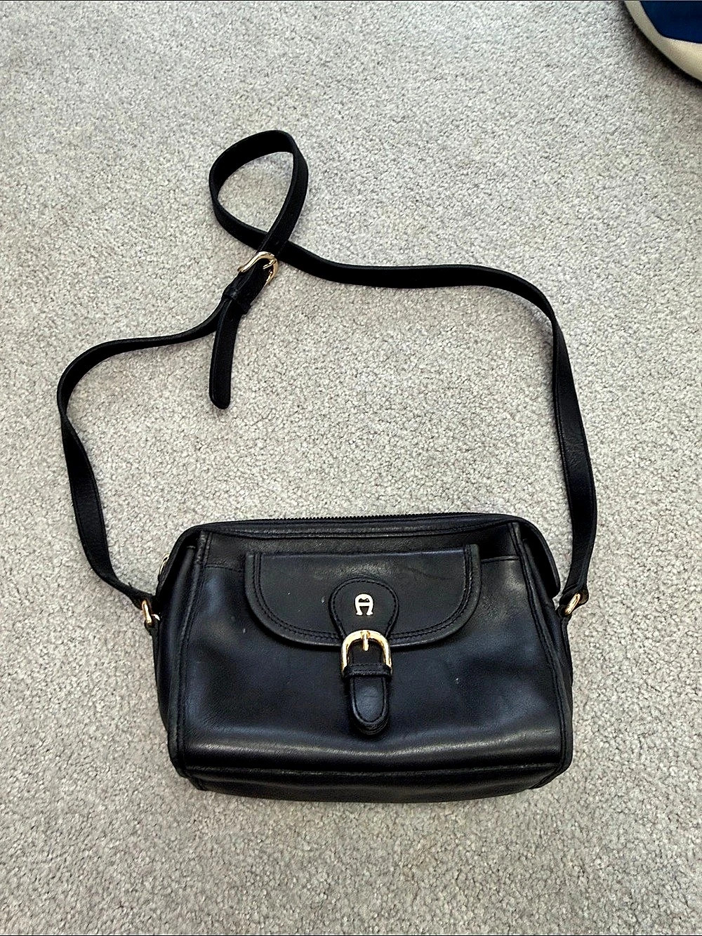 Aigner Black Leather-Look Crossbody Bag